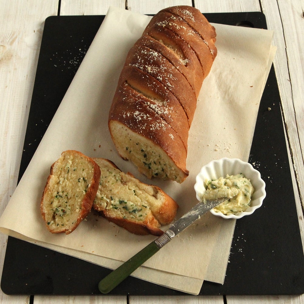 Cheesy garlic bread baguette
