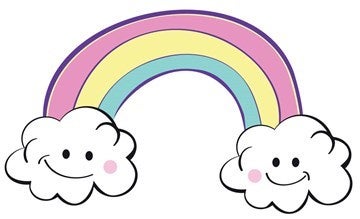 cartoon rainbow with clouds