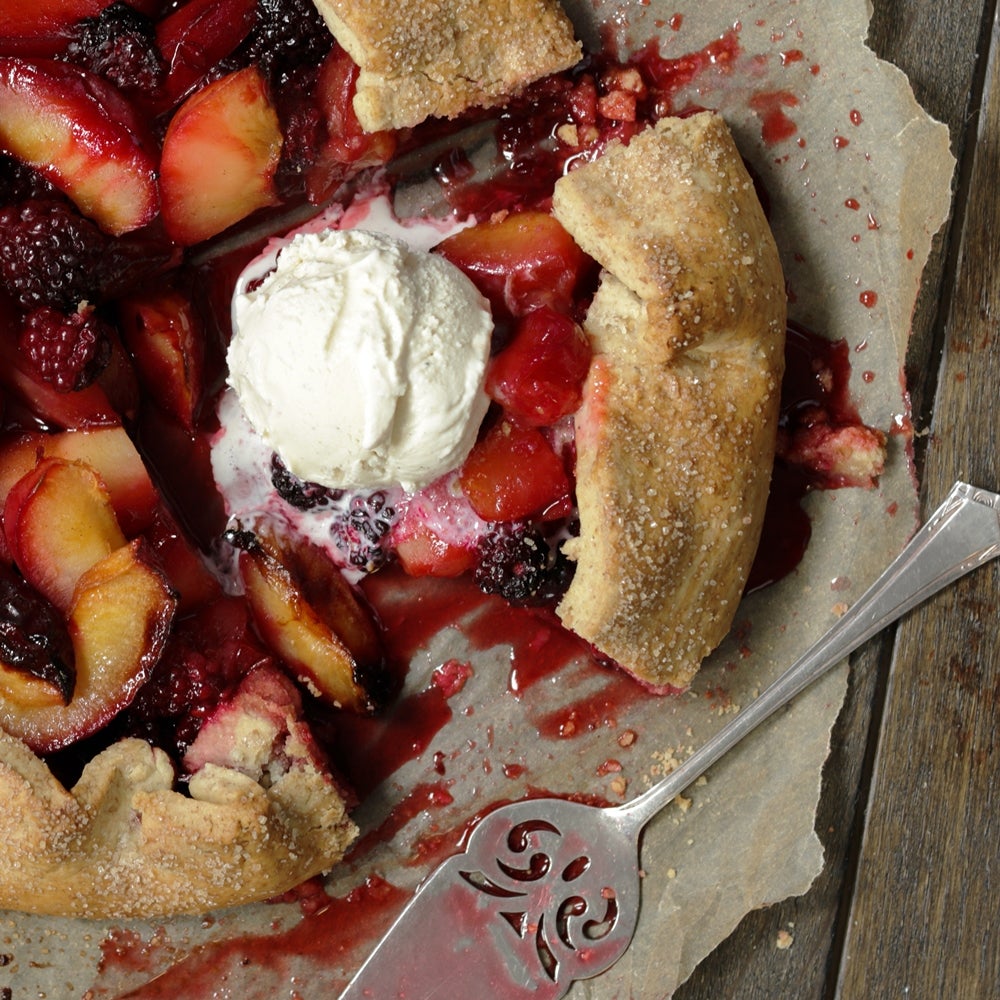 Blackberry and plum pie