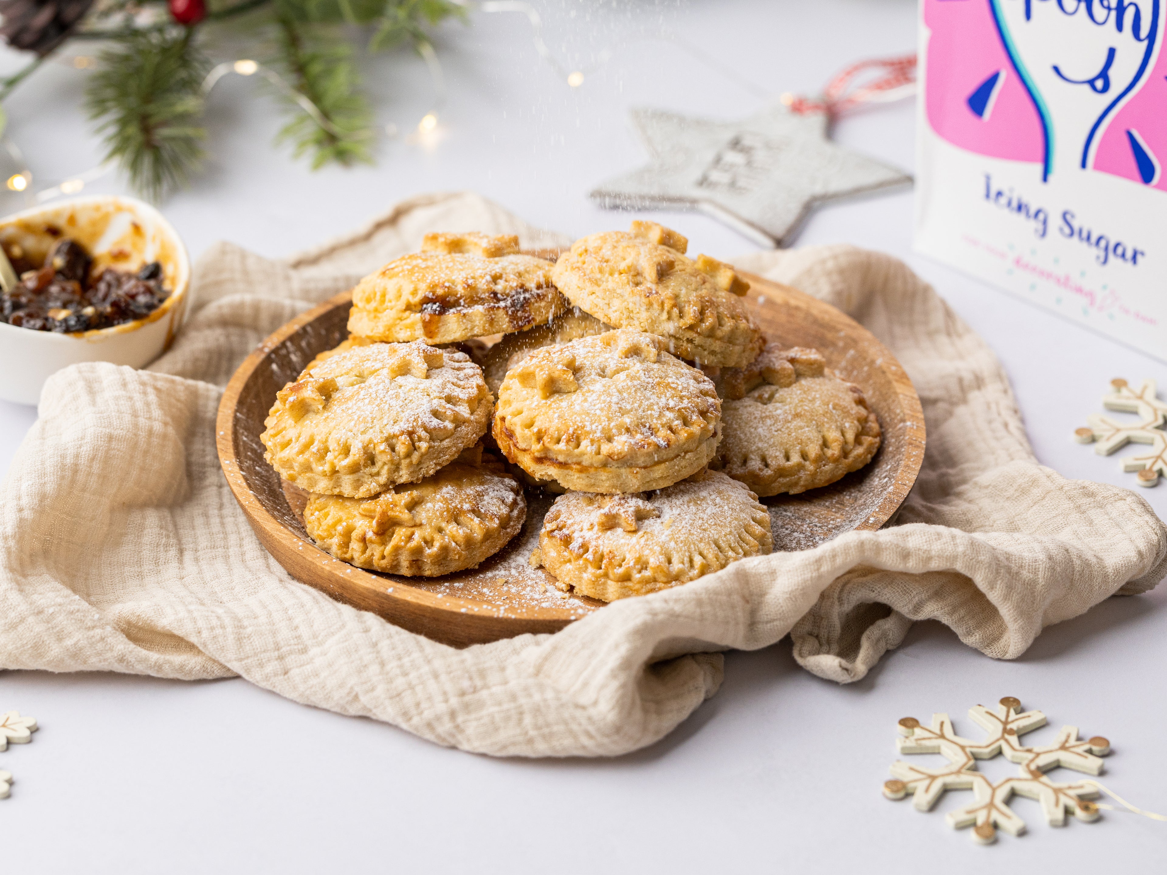 Mince pies on a plate 