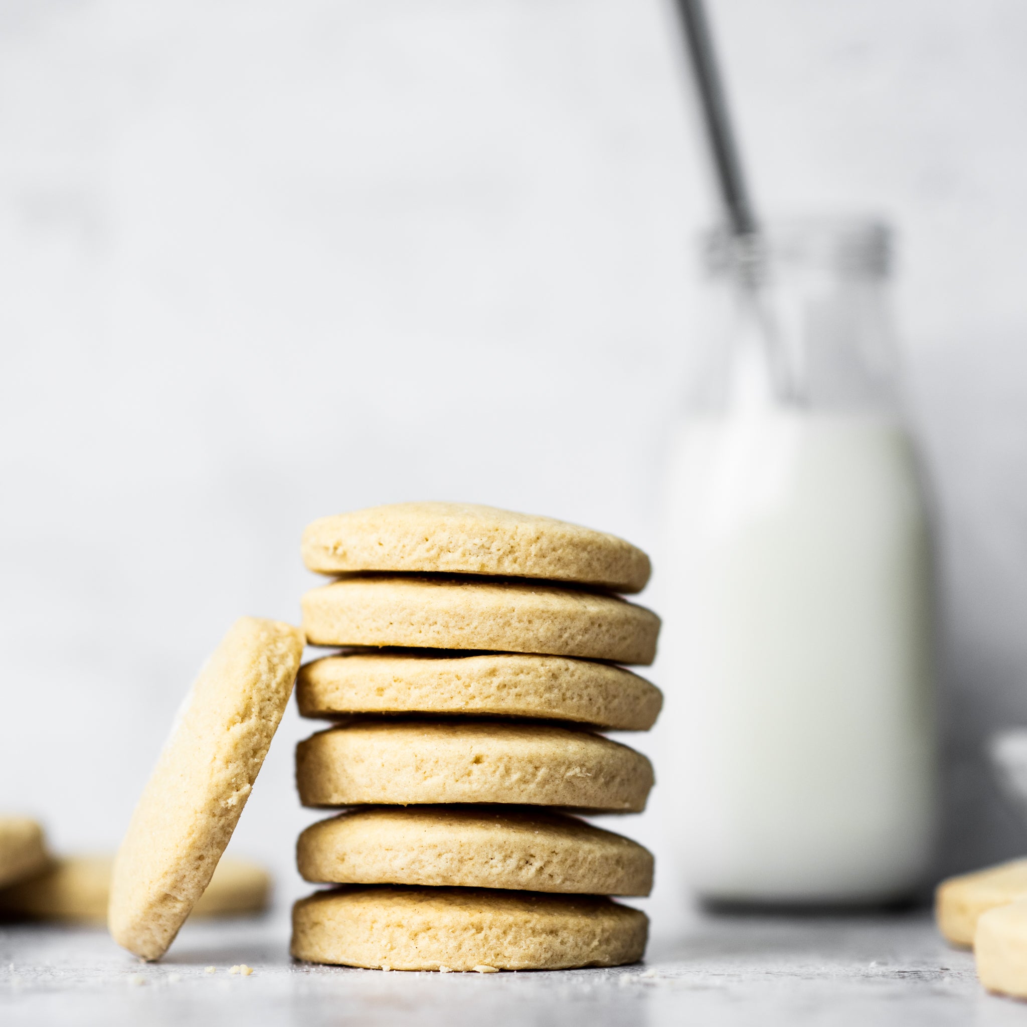 Shortbread biscuits on a cooling rack