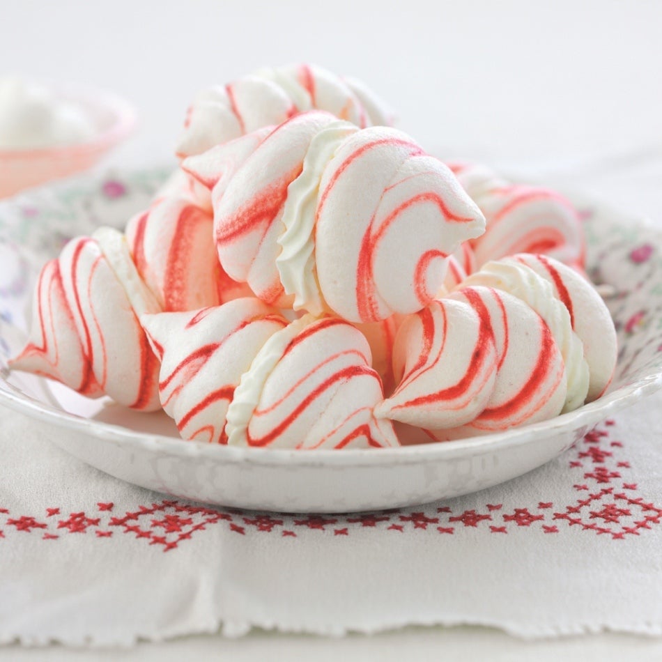 Stripy Cream Filled Meringues