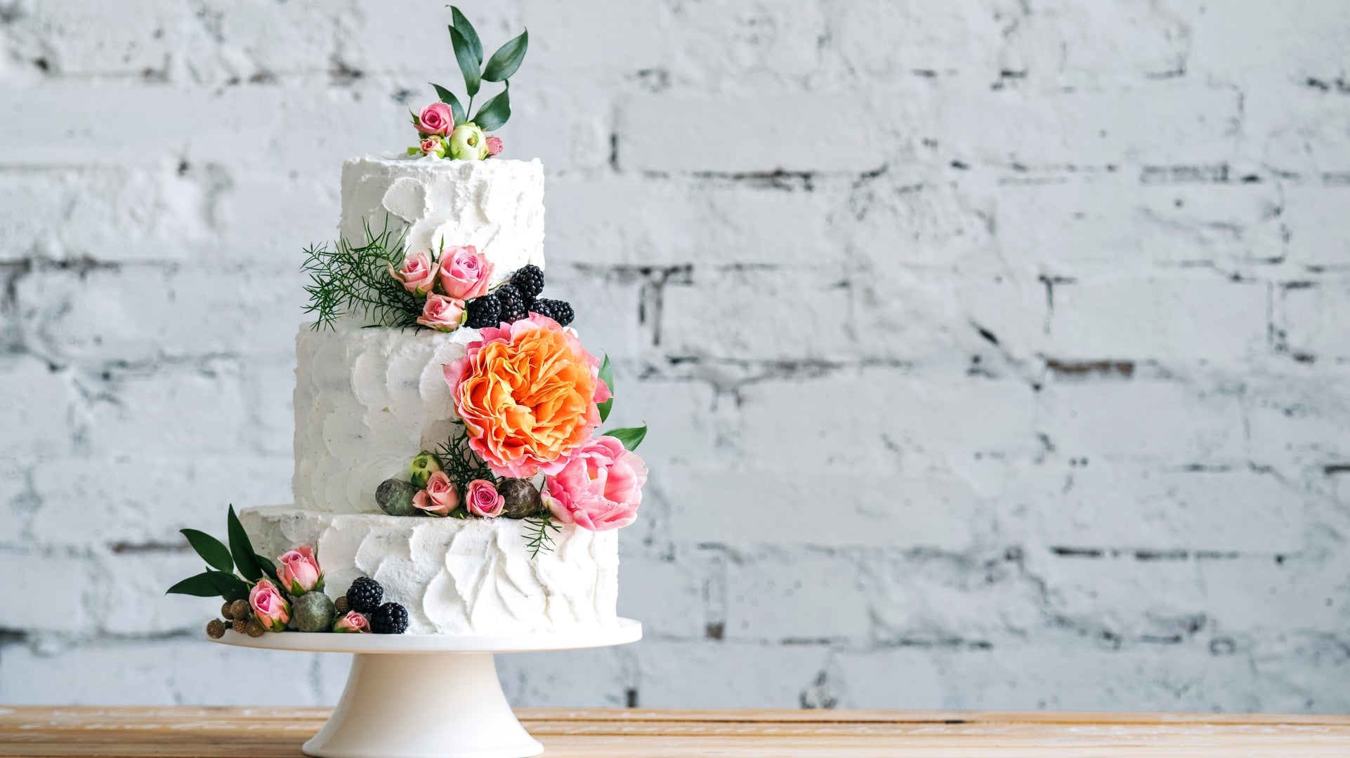 Three Tier Fruit Wedding Cake