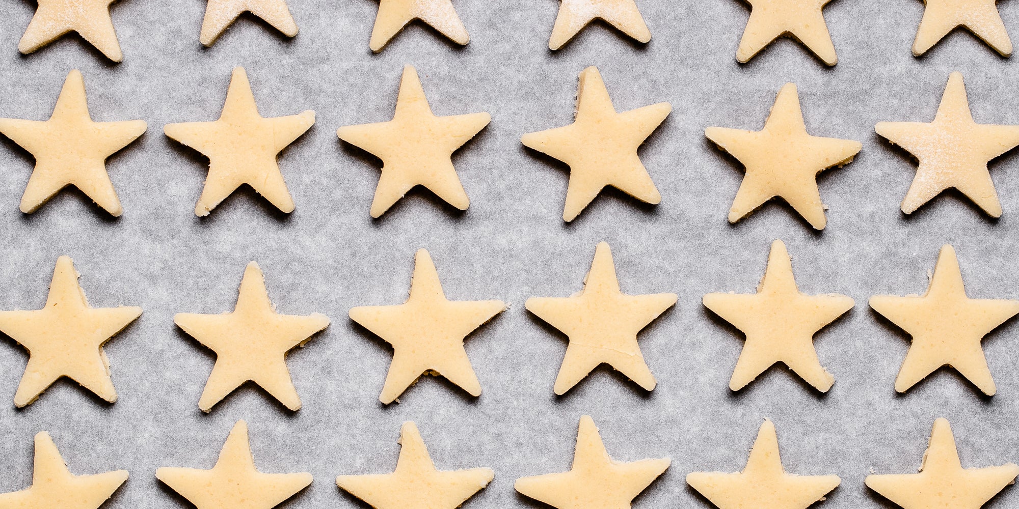 Star-shaped biscuits made with homemade vegan biscuit dough