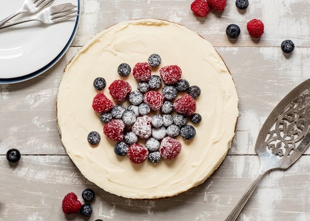 Lemon cheesecake on a ginger crust