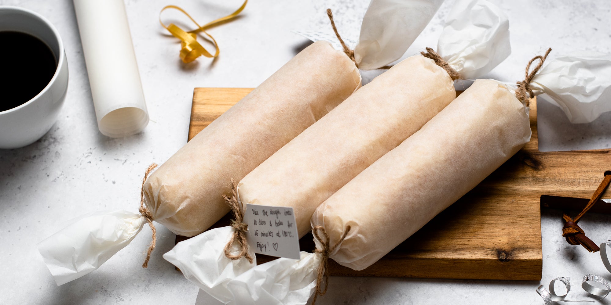 Vegan shortbread wrapped up as a Christmas gift