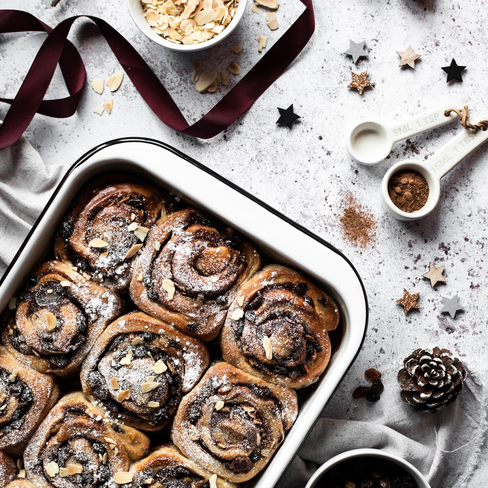 Festive Stollen Cinnamon Rolls