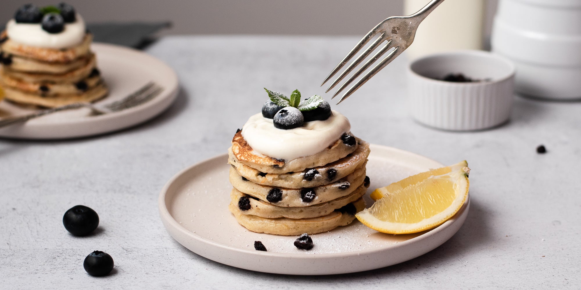 Lemon and Raisin Pancakes stacked