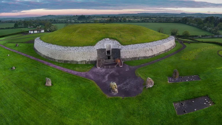 Aerial view of Newgrange stone structure