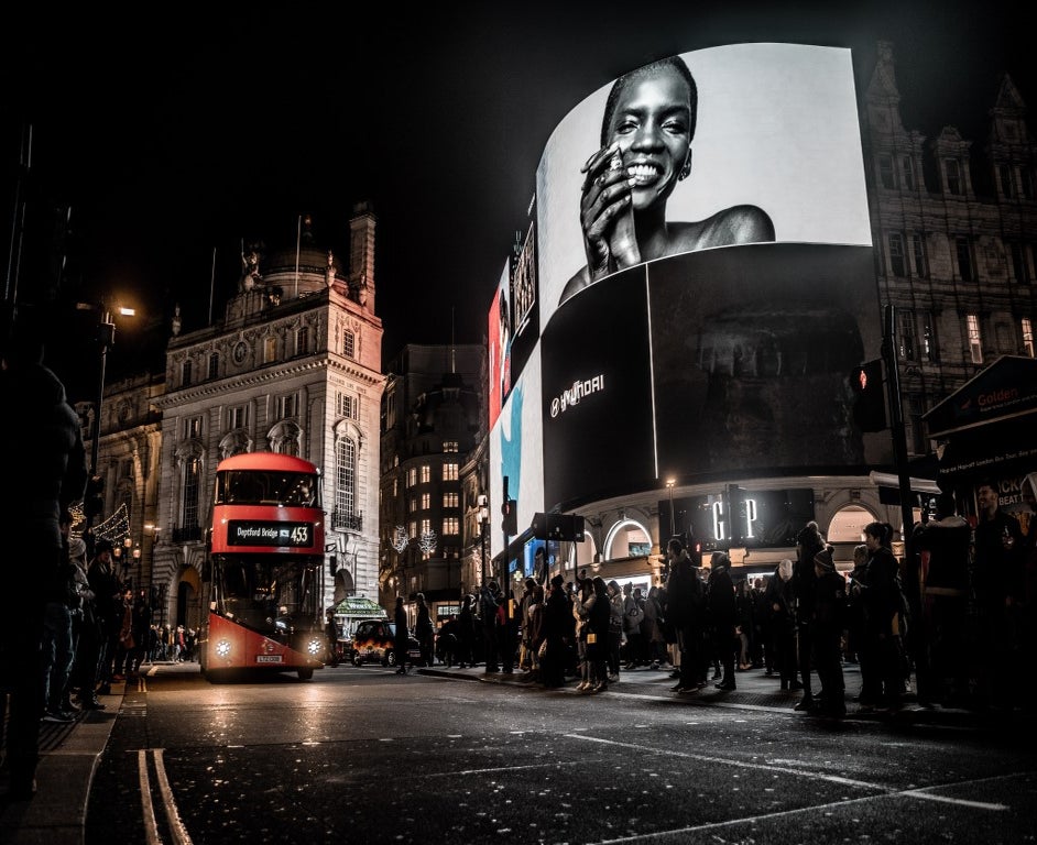 Billboard at night
