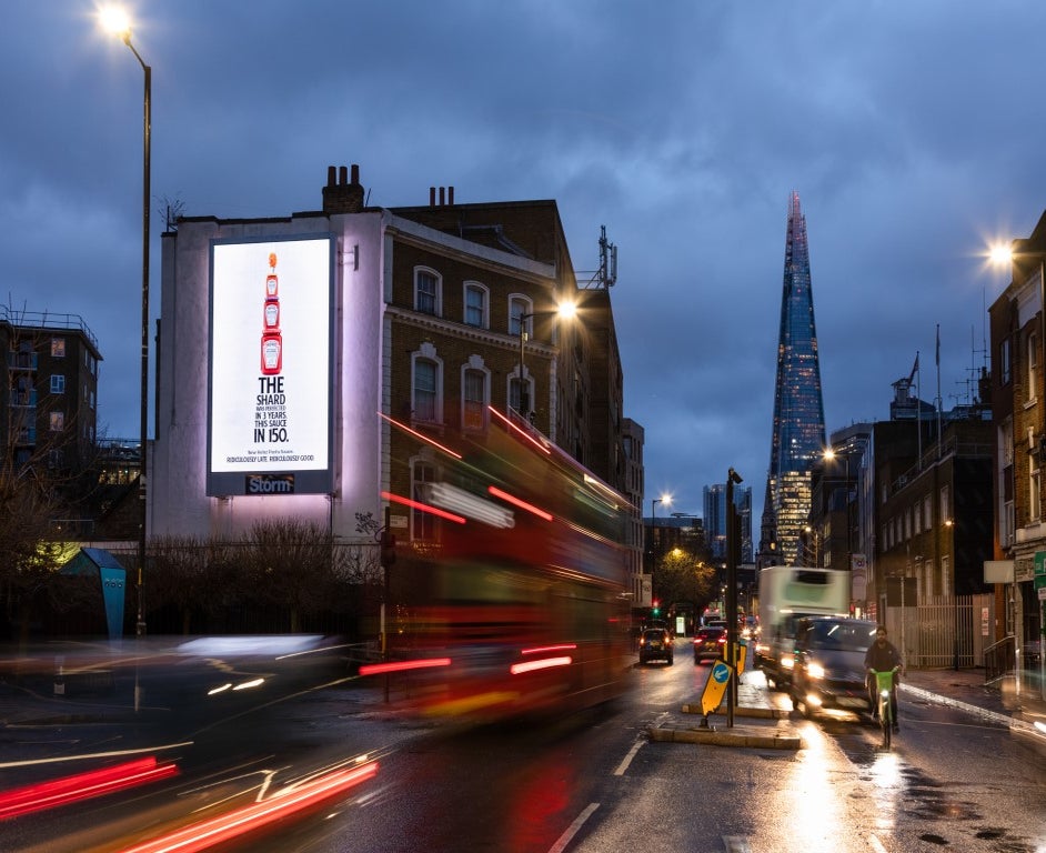 Heinz poster near shard building