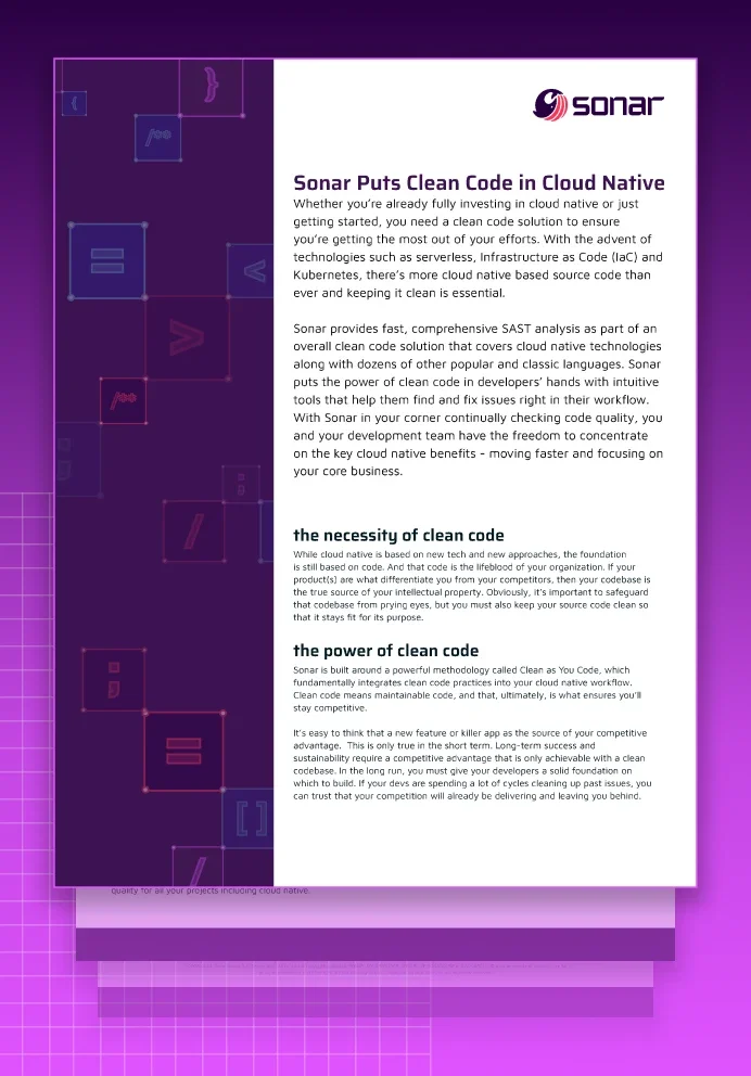Downloadable PDF solution brief, Cloud Native.