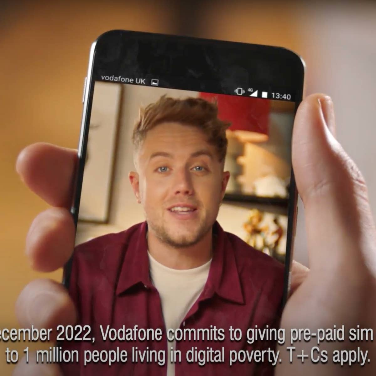 Roman Kemp promoting Vodafone's 'ReBoxing Day' campaign