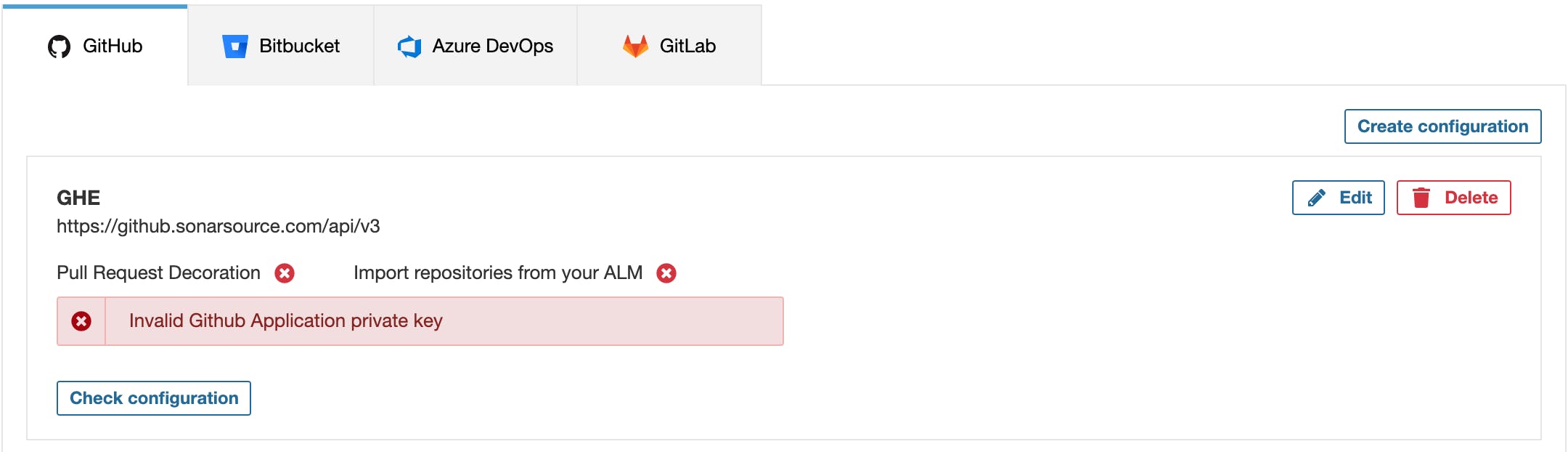 sonarqube devops platform configuration