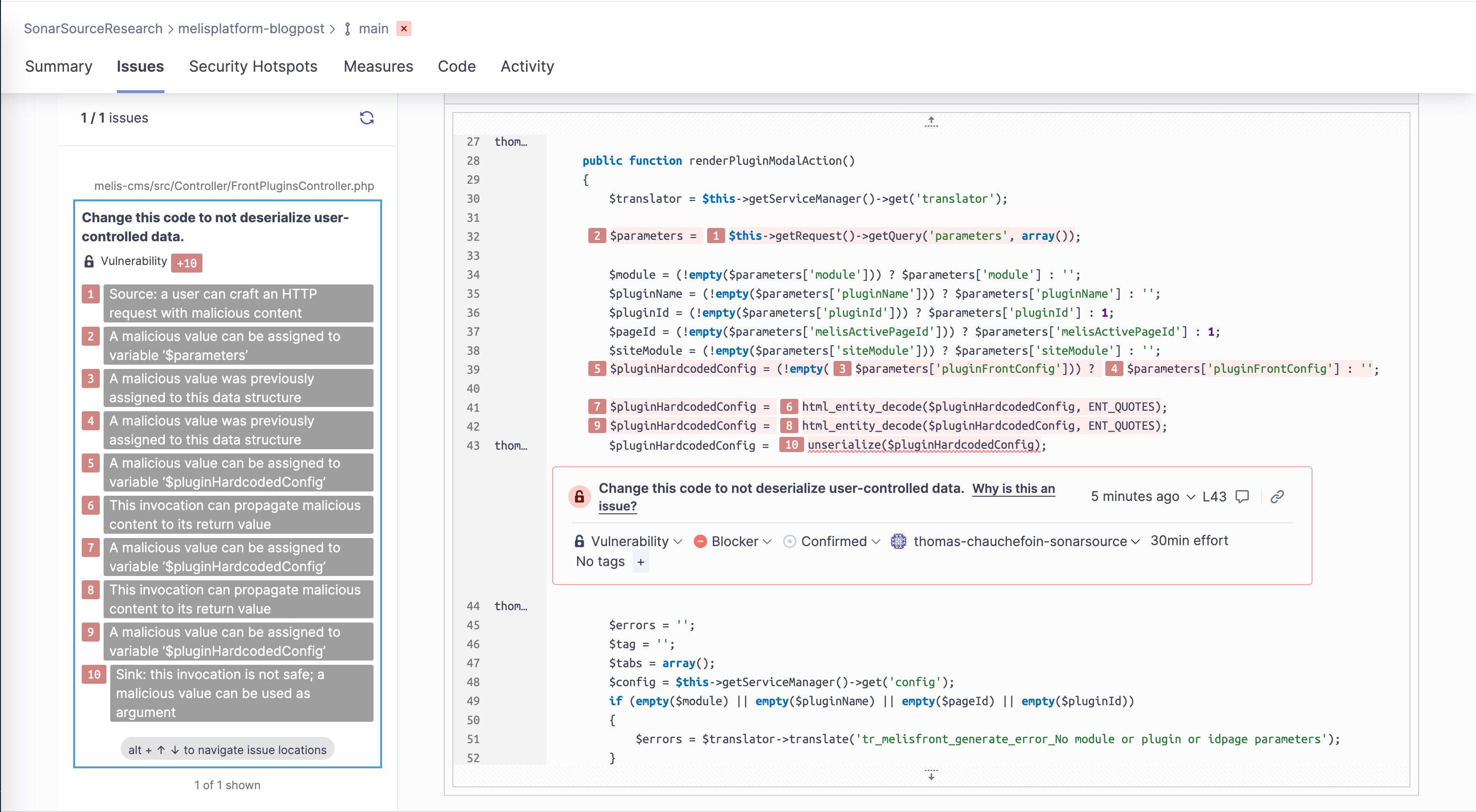 remote code execution in melis platform body