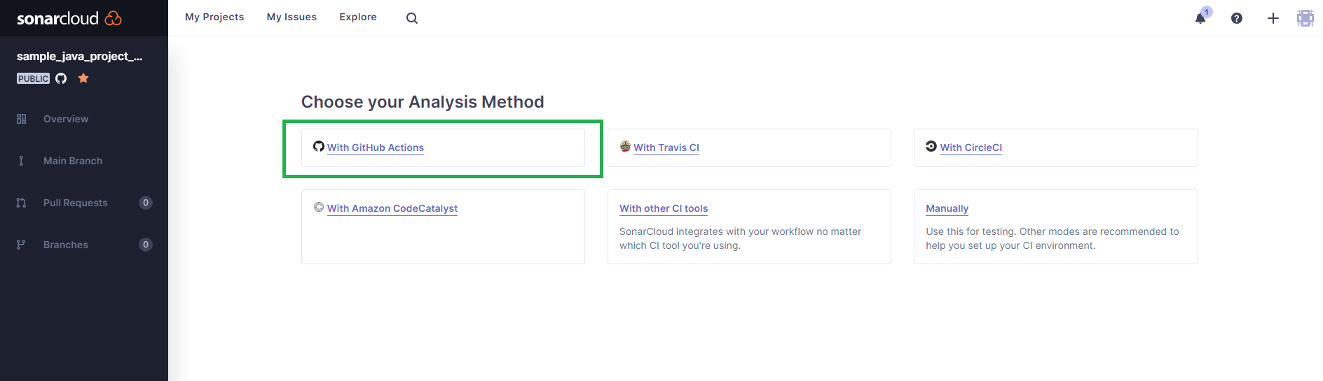 Choose an analysis method