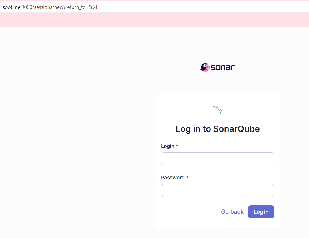 SonarQube login