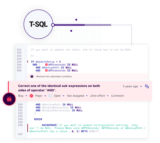 Using Sonar with T-SQL