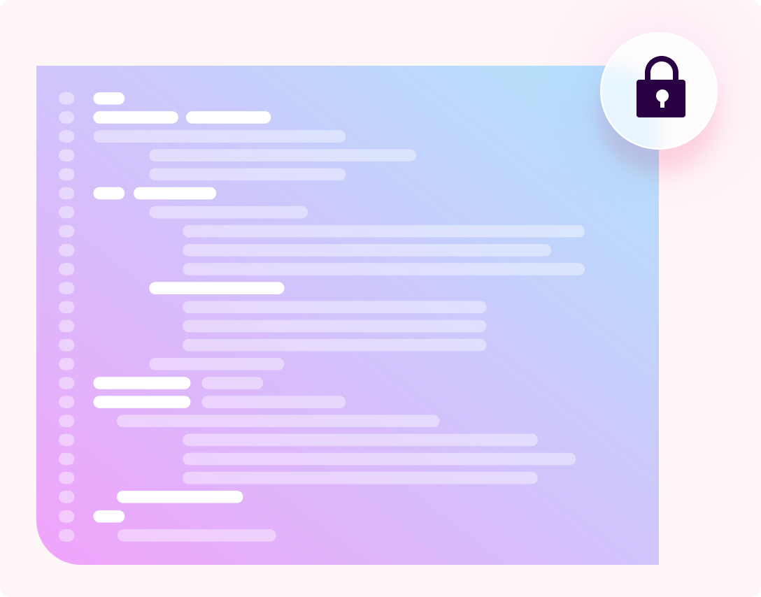 code security image with a lock preventing the code from being tampered with