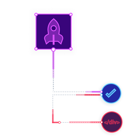 New code is represented as a rocket taking off after having passed the organization's quality gate.