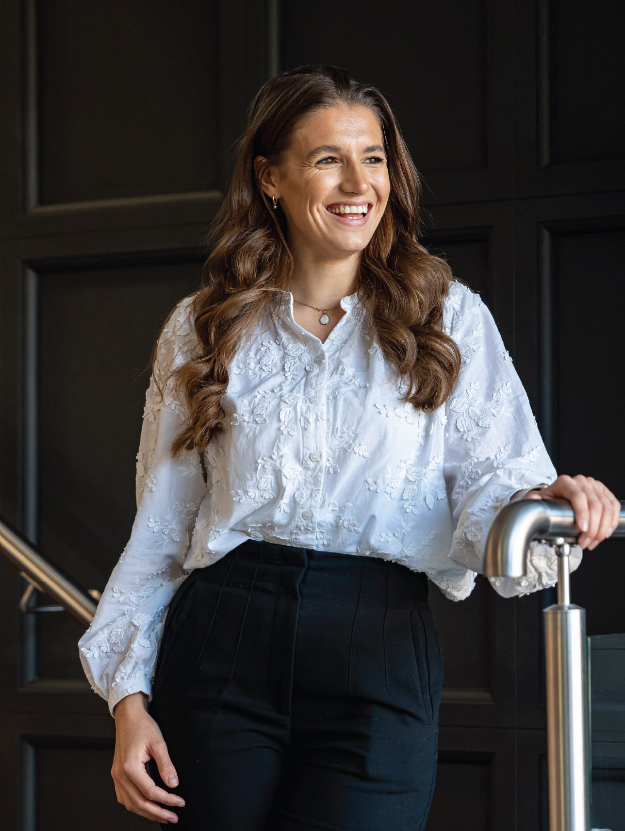 oxfordshire estate agent smiles at camera