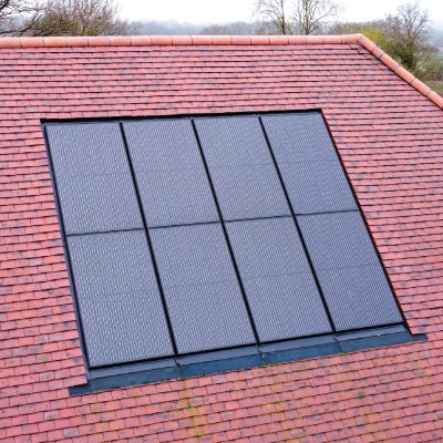 eco friendly new house with solar panels