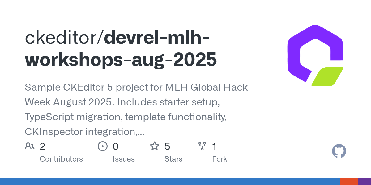 CKEditor 5 Sample for MLH Global Hack Week (Aug 2025)