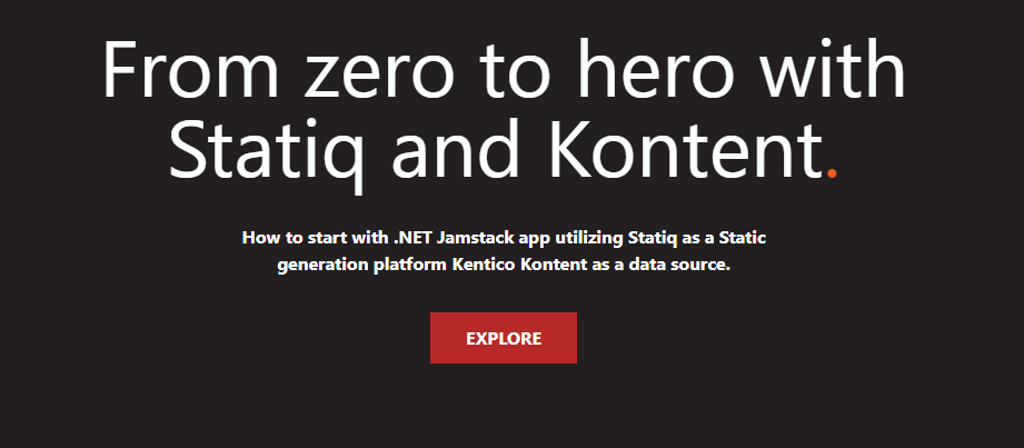 Kontent and Statiq boilerplate