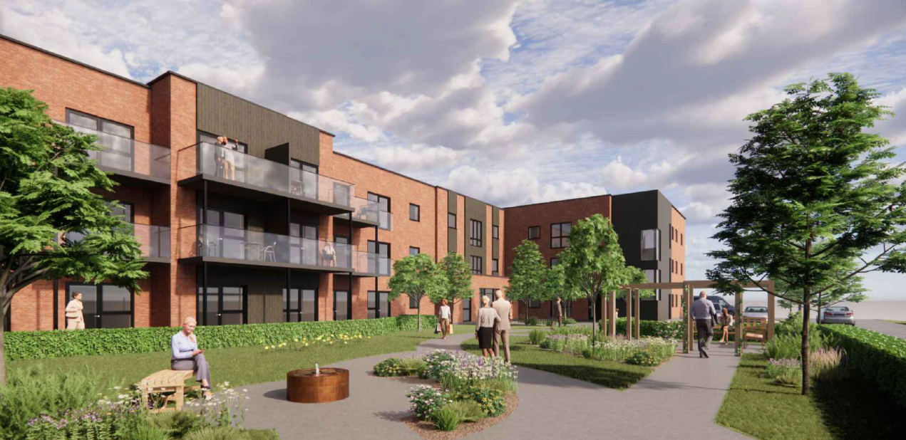 CGI of proposed care home development scheme in Derbyshire. Credit powelldobson Architects