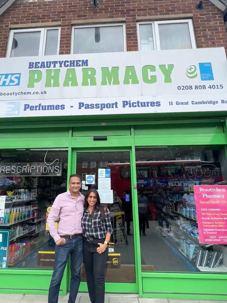 Beautychem Pharmacy in North London and its new owners, Huseyin Akpinar and Nabeel Patel
