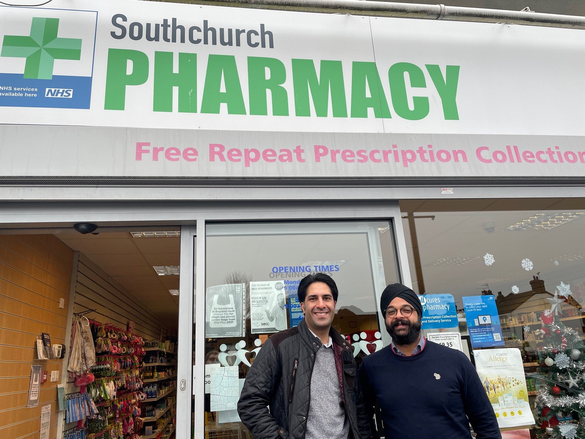 New owner Mr Rakesh Sareen (left), Mr Kirandeep Cheema of Allcures plc (right)