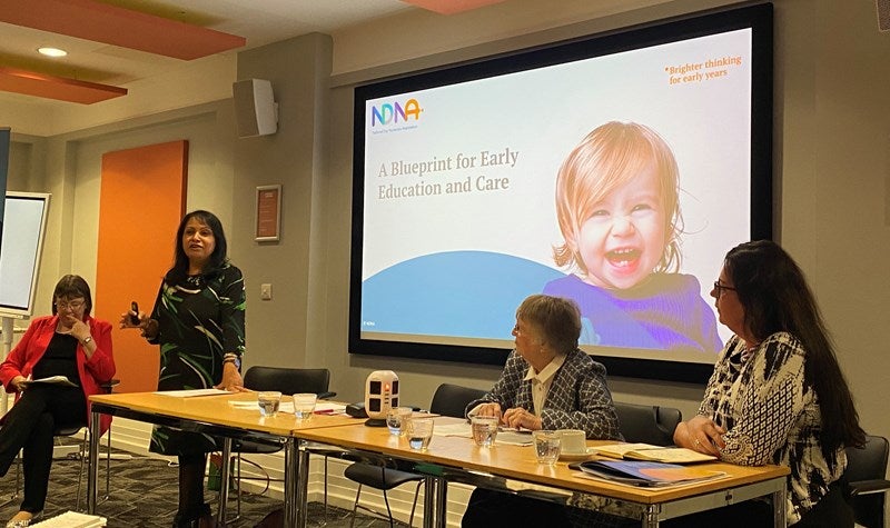 Image from launch event of NDNA's 'Blueprint for Early Education and Care' report