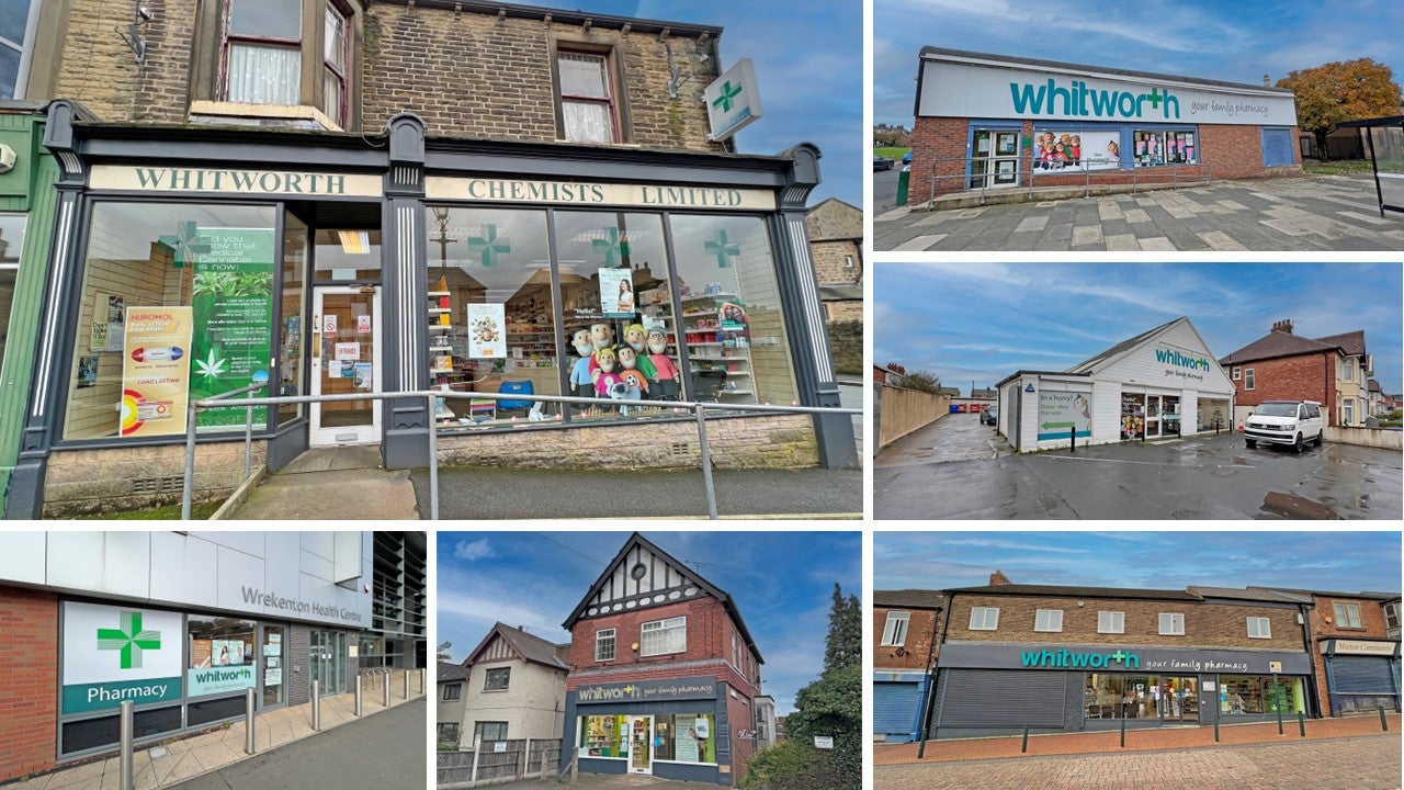 A selection of pharmacies owned by Whitworth Chemists Limited