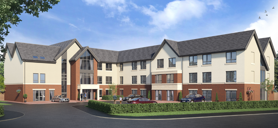 A CGI image of Widnes Care Home in Cheshire