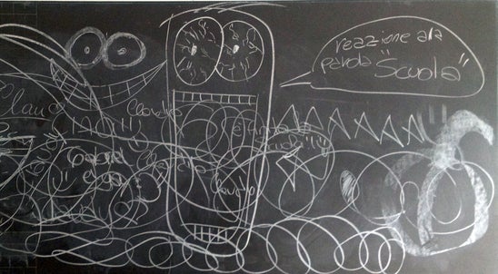 Inizio lezioni: lavagna scarabocchiata Inizio lezioni: lavagna scarabocchiata