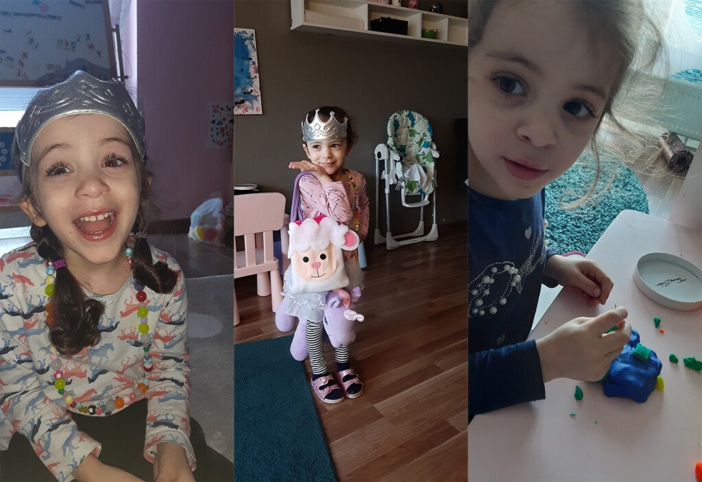 Eine Collage von einem Mädchen Eine Collage von einem Mädchen