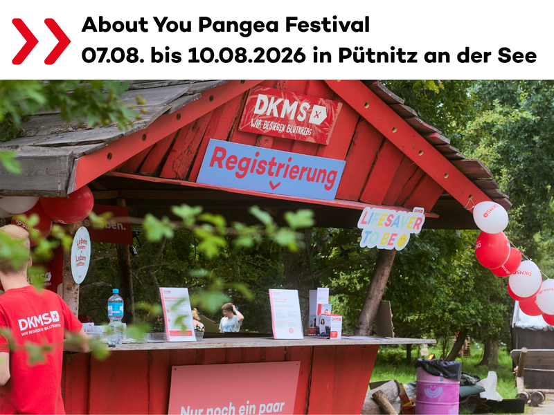 Foto vom DKMS Stand auf dem About You Pangea Festival Foto vom DKMS Stand auf dem About You Pangea Festival