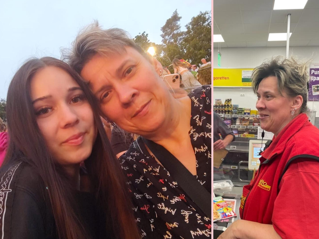 Cornelia im Supermarkt und gemeinsam mit ihrer Tochter. Cornelia im Supermarkt und gemeinsam mit ihrer Tochter.