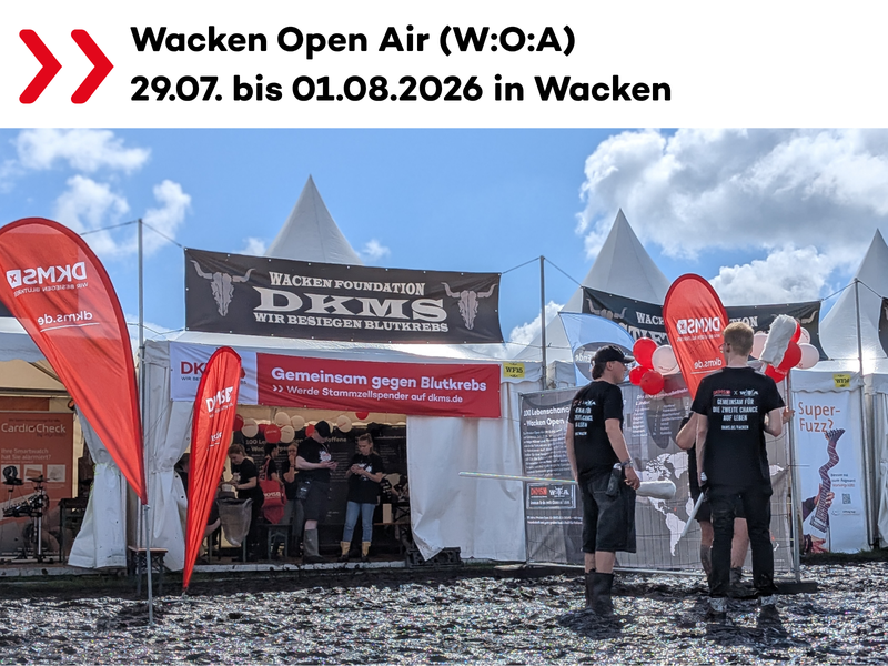 Foto vom DKMS Stand beim Wacken Foto vom DKMS Stand beim Wacken