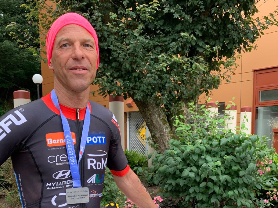 Volker beim Triathlon „Ostseeman“ Volker beim Triathlon „Ostseeman“