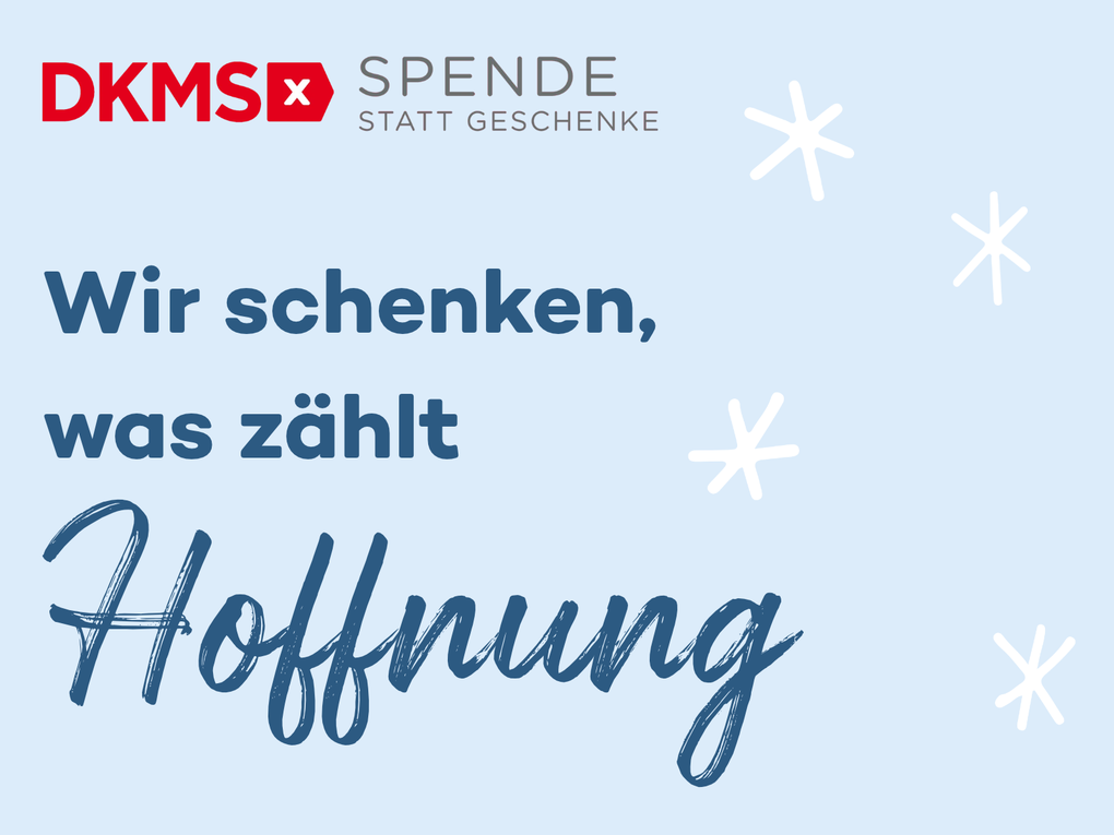 Grafik: Spende statt Geschenke - Wir schenken, was zählt: Hoffnung Grafik: Spende statt Geschenke - Wir schenken, was zählt: Hoffnung