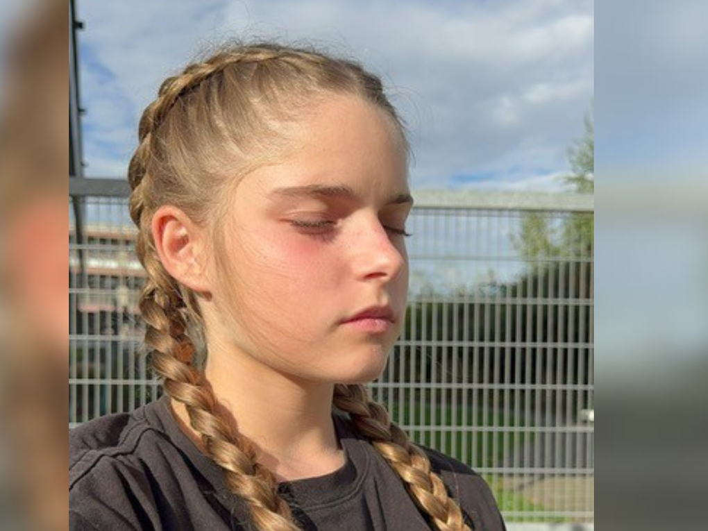 Ein Mädchen mit geflochtenem Haar Ein Mädchen mit geflochtenem Haar