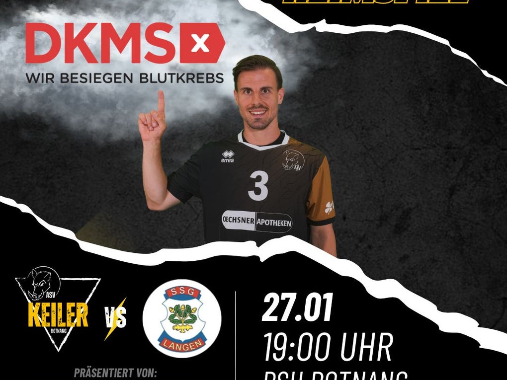 ein Bild von einem Heimspiel mit dem DKMS Logo ein Bild von einem Heimspiel mit dem DKMS Logo