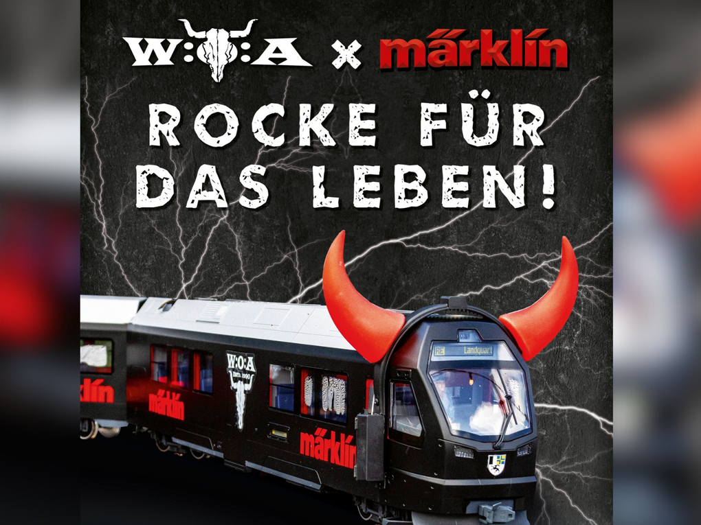 Ein schwarzer Zug mit Hörnern und Text Ein schwarzer Zug mit Hörnern und Text