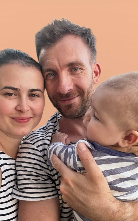Selfie von Chris mit seiner Familie. Selfie von Chris mit seiner Familie.