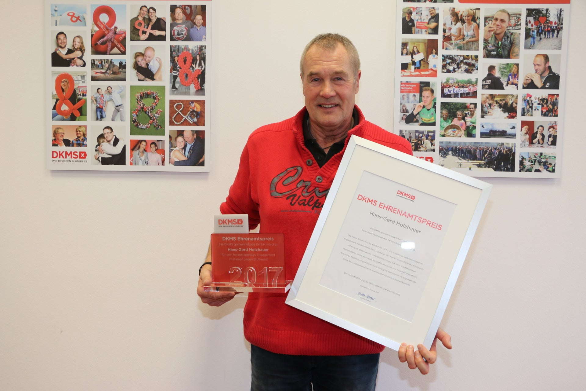 Hans-Gerd Holzhauer mit dem DKMS Ehrenamtspreis