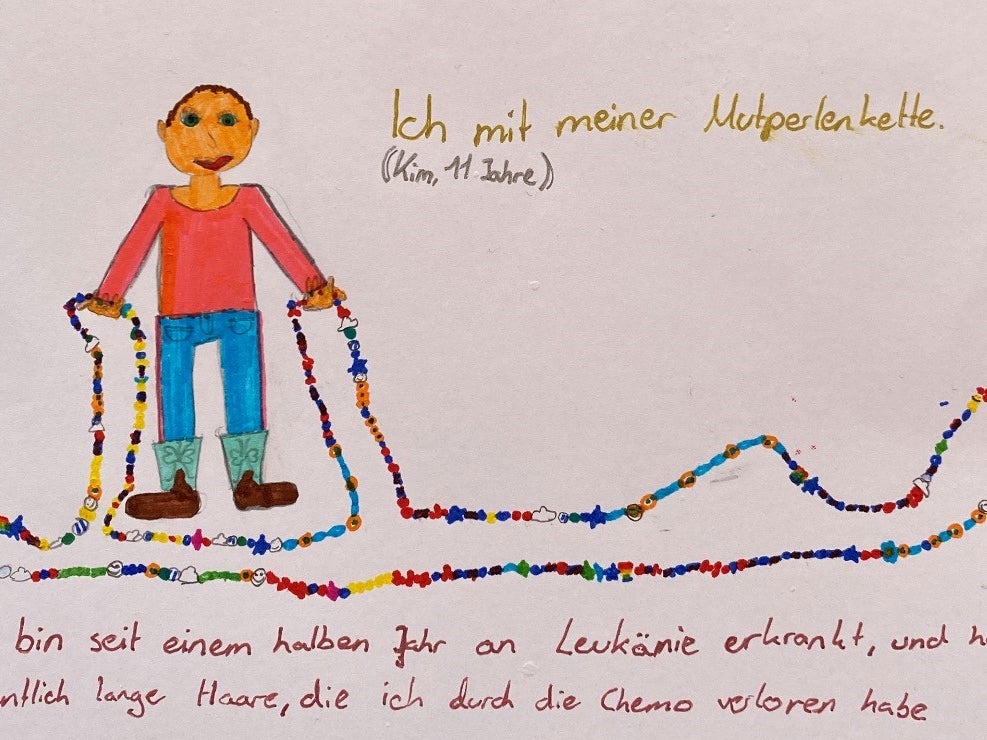 "Mutperlen" - selbst gemaltes Bild einer elfjährigen Blutkrebspatientin "Mutperlen" - selbst gemaltes Bild einer elfjährigen Blutkrebspatientin