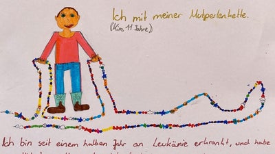 "Mutperlen" - selbst gemaltes Bild einer elfjährigen Blutkrebspatientin