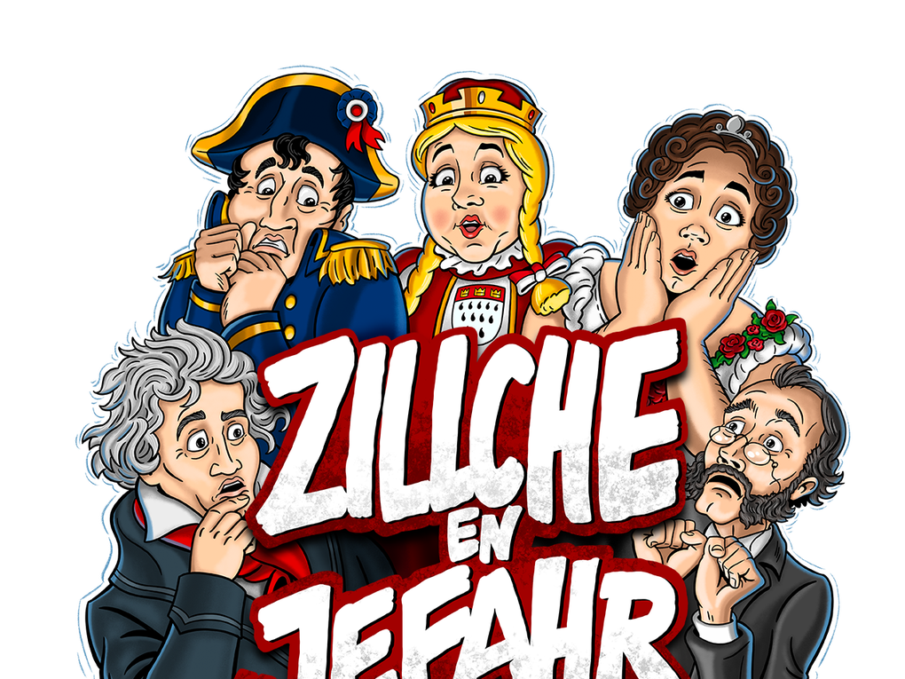 Illustration von Charakteren aus dem kölschen Kult-Musical Zillche en Jefahr Illustration von Charakteren aus dem kölschen Kult-Musical Zillche en Jefahr