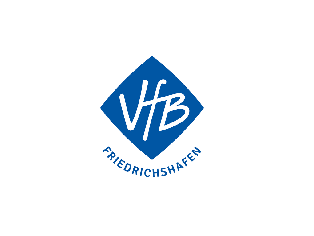 Ein blau-weißes Logo vom VFB Friedrichshafen Ein blau-weißes Logo vom VFB Friedrichshafen